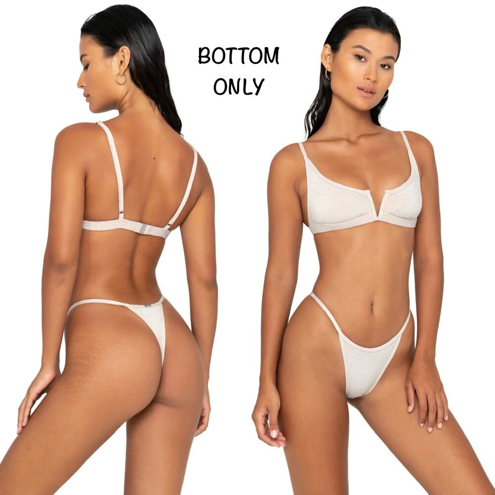 FAE Swim JONES Thong Bikini Bottom - Topaz - Minimal Coverage - Sustainable